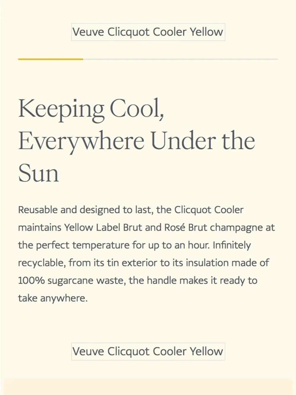 Veuve clicquot yellow cooler only